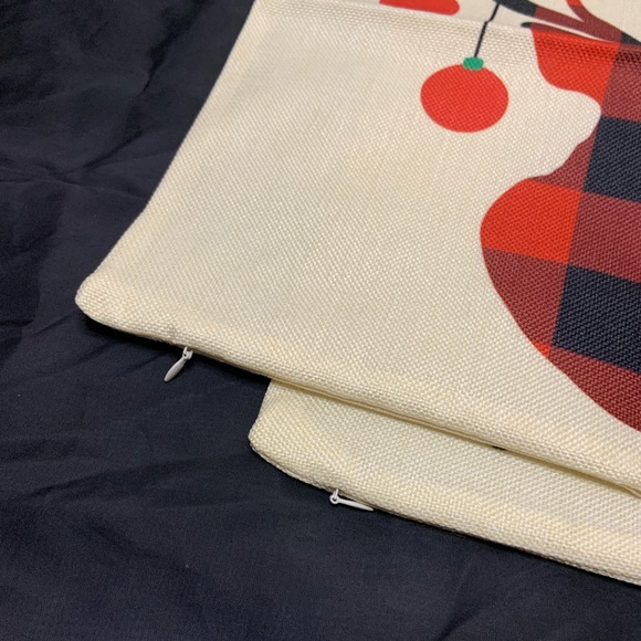 Festive Christmas Holiday Print Burlap Matching Set Pillow Case Set for Home - Picture 8 of 8